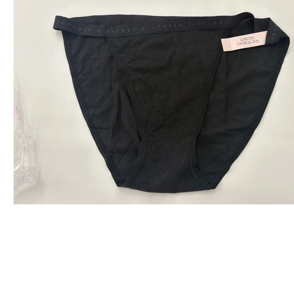 Victoria's Secret Women's Black Cotton Bikini Pantie NWT